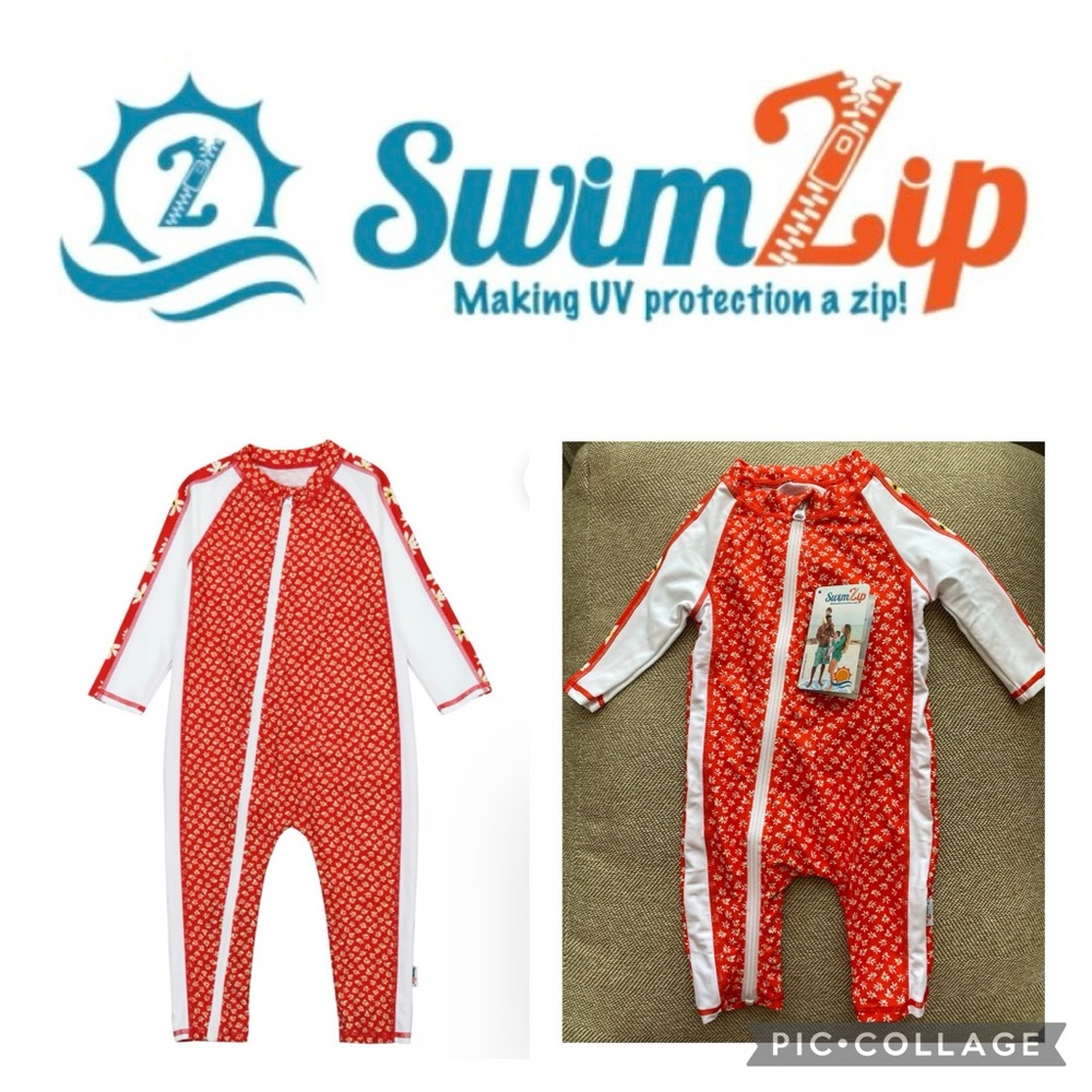 SwimZip Kids Red Rashguard